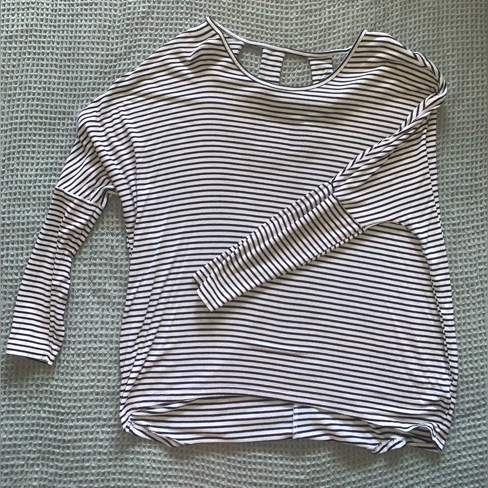 Black and White Striped Top